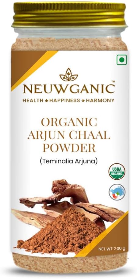 Organic Arjun Chhaal Powder - Arjun Bark | India Organic and USDA Organic Certified | Promotes Good Cholesterol| 200 Gm