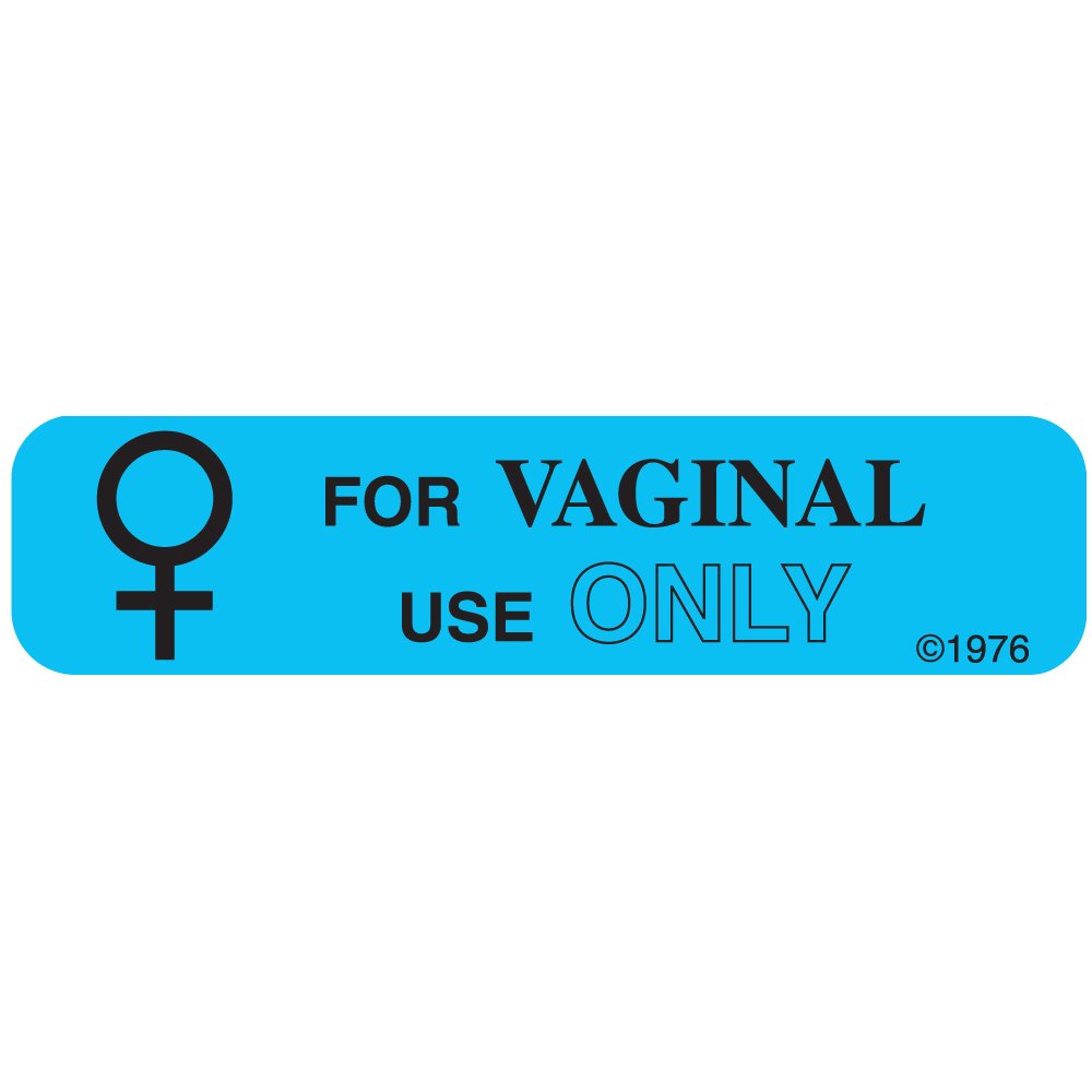 PHARMEX 1-72G Permanent Paper Label,"Vaginal USE ONLY", 1 9/16" x 3/8", Blue (500 per Roll, 2 Rolls per Box)