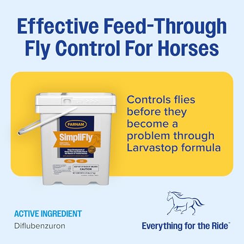Farnam SimpliFly Feed Through Fly Control Daily Supplement for Horses, 3.75 lb, EPA Approved Palatable Pellets, Prevents Stable Flies in Manure and Break and Prevents the Fly Life Cycle, 60 Day Supply - Image 3