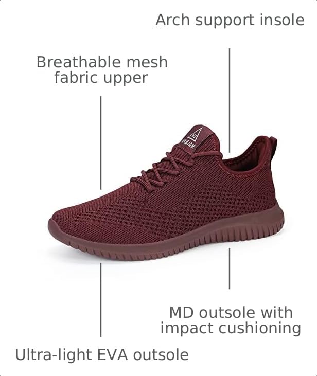 Image of VAMJAM Men's Running Shoes Ultra Lightweight Breathable Walking Shoes Non Slip Athletic Fashion Sneakers Mesh Workout Casual Sports Shoes