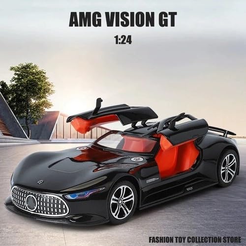Image of Invite 1:24 Scale Die-Cast Mercedees Vision AMG GT 【Large】 with Openable Doors,Pull Back Action,Working Lights & Working Horn【Black Color】【Pack of 1】