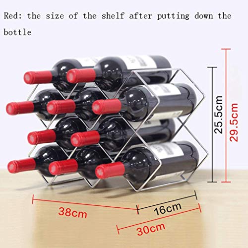 Soporte para botellas de vino metálico apilable pequeño miniatura 4