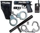 Komplett Set Idena 8040007 - Polizei- Set, Pistole, Halfter und Handschellen, 3-teilig (Komplett-Set)