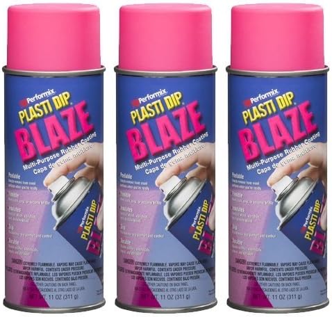 Performix Plasti Dip Mulit-Purpose Rubber Coating Spray Blaze Pink 11 ounces (3 Pack)