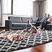 Puremy 8x10 Area Rugs for Living Room, Fluffy Shag Rugs for Bedroom, Non-Slip Indoor Carpet for Kids Room, Nursery, Home Decor, Geometric, Dark Grey/White