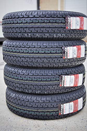 Set of 4 (FOUR) Radar Angler RST22 Steel Belted Radial Trailer Tires - ST225/75R15 117/112L E (10 Ply)