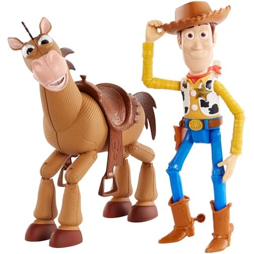 Mattel GDB91 - Toy Story 4 2er Actionfiguren Pack Woody und Bully Abenteuerset, 17 cm Spielzeug und Pferd ab 3 Jahren, Mehrfarbig