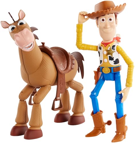 Mattel Disney Pixar Toy Story Woody und Buzz Lightyear 2er-Pack maßstabsgetreu zum Film für das Erzählen von Geschichten GDB91