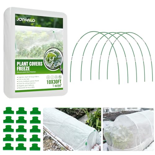 JOYHALO Plant Covers Freeze Protection Kit for Winter, 10 x