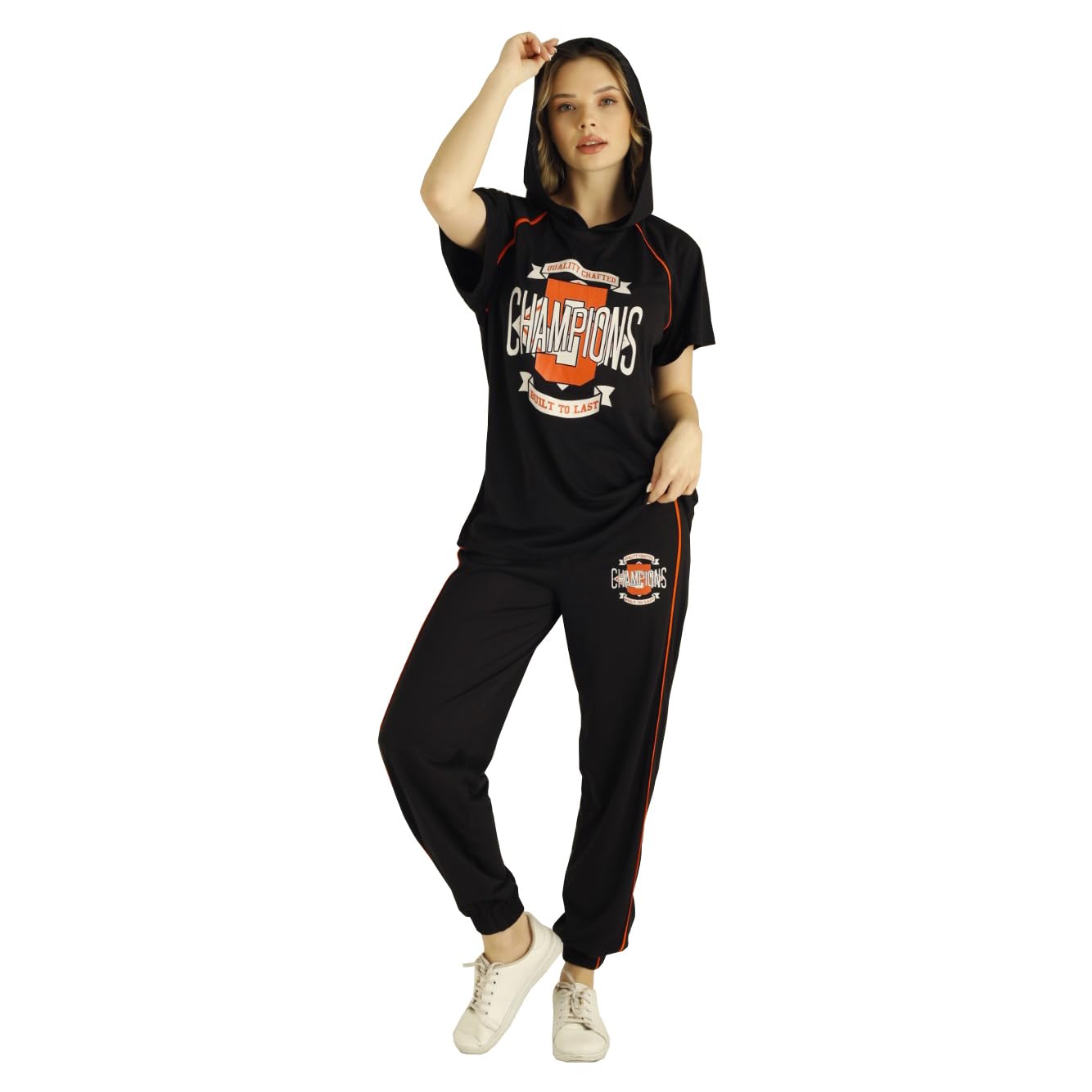 BoyrazWomen's Sportswear Hoodie Top and Pants Set Turkish Cotton Ladies Tracksuit Set Sport Dress