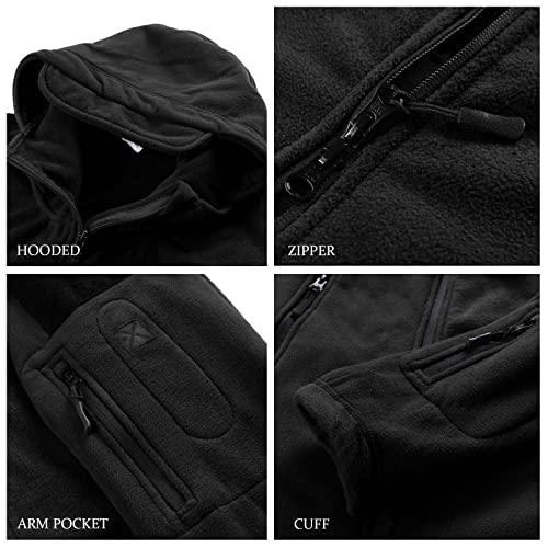 sunongvt Men's Fleece Jacket Soft Lightweight Military Tactical Outdoor Casual Coats Men Hooded Autumn Outer Adventure Jacket3