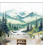 Amazon.com: Accnicc Forest Tapestry Green Nature Tree Wall Tapestry for ...