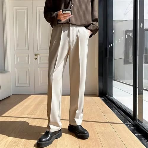 Men Draped Straight Pants Business Korean Loose Casual White Black Gray Wide-Leg Trousers Blazer Suit Pants3