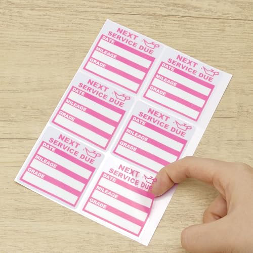 Image of for Oil Change Sticker Static Cling, Clear Stickers 120 Pcs 2 inchx 2 inch Next Service Due Sticker for Windshield, Easy to Peel with No Residue for Car Auto Vehicle Window (Pink3)