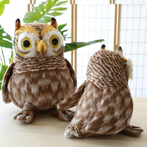 Image of Tickles Owl Soft Stuffed Plush Toy for Kids Boys & Girls Birthday Gifts (Size: 25 cm Color: White & Brown)