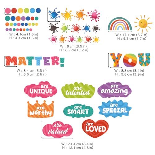 Image of DECOWALL Color Quote Wall Stickers Decals Inspirational Letter Educational for Bedroom Living Room Home decor Art Positive Motivational Phrases Classroom Nursery School Peel Stick Kid (DS9-8082)