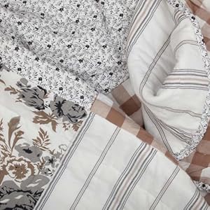 Vhc brands annie portabella floral patch twin quilt 68wx86l  urban country home decor