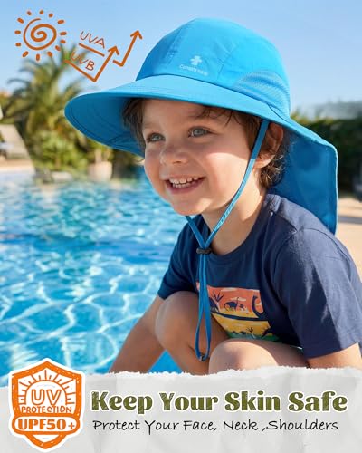 Image of camptrace Safari Kids Sun Hat Wide Brim Bucket Cap Toddler Fishing Hats Boy Girl