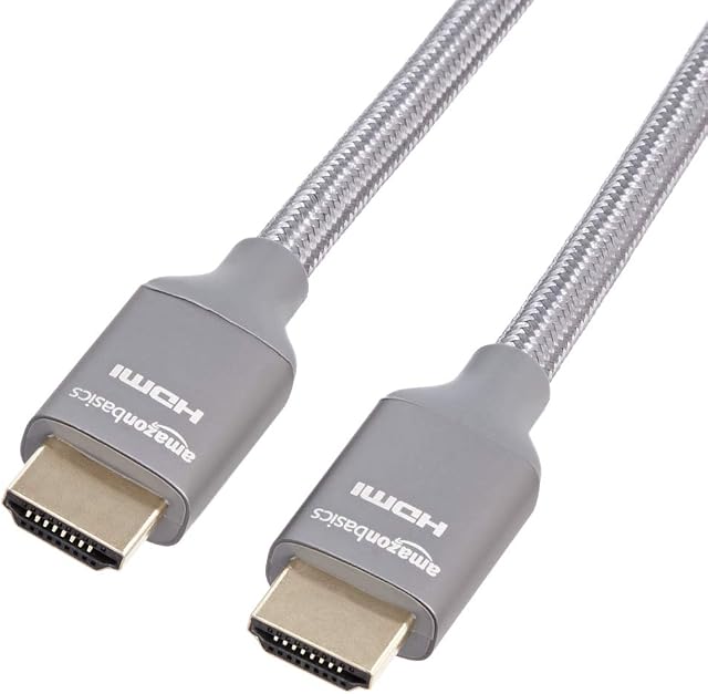 Amazon Basics Premium 48Gbps Ultra High-Speed 8K HDMI Cable, Dark Gray - 305 cm