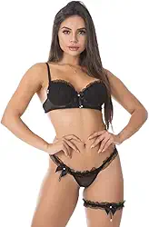 Conjunto Sexy Calcinha de Renda e Perneira | 8000032