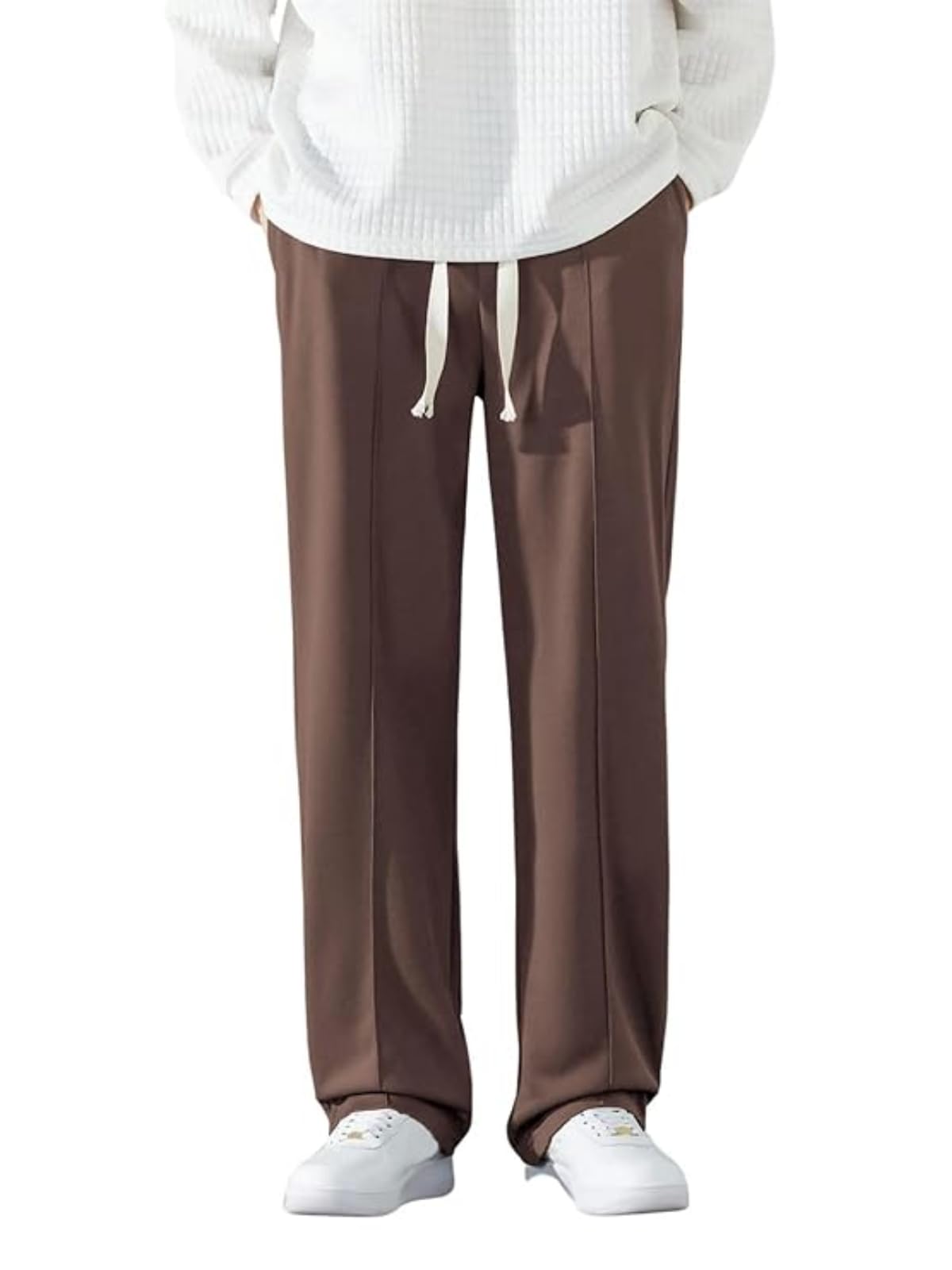 savayo Brown Men’s Flared Track Pants | Loose Fit Bootcut Trousers | Stylish Korean-Inspired Track Pants | Casual Wear | Men’s Trousers | Baggy Style | Pants-picture-19