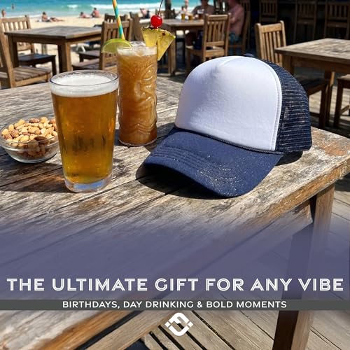 Image of Funky Junque Foam Trucker Hat, Trucker Hats for Women & Men - Blank Adjustable Snapback Mesh Back Baseball Cap