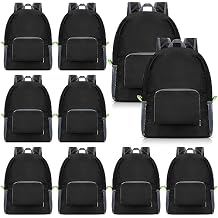Jexine 10 Pcs Backpacks in Bulk 16.5 Inches Back Pack Basic Backpack for Adult Lightweight Outdoor Travel Book BagsBlack