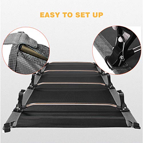 Kingcamp Ultralight Compact Camping Cots Folding Tent Cot Bed With Pillow For Indoor Or Outdoor Use, 4.9 Pounds (Black) #TOP3