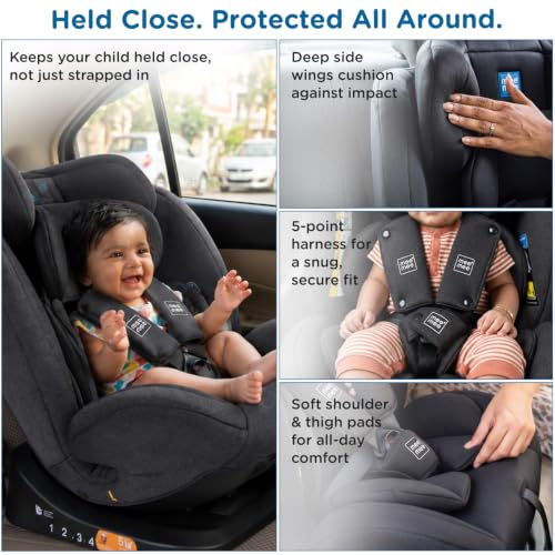 Image of Mee Mee Cruise Care Baby Car Seat for Newborn & Toddler (0-10 Years), Up to 40kg, 5-Point Safety Harness, Adjustable Headrest - Grey