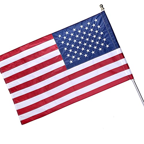 American Flag 3x5 FT Sleeve Banner Style(without Grommets) US Flag fo Outside Outdoor Embroidered Stars Sewn Stripes American Flag Outdoor Heavy Duty