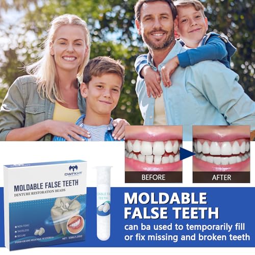 Tooth Repair Kit, Moldable False Teeth, Tooth Replacement Missing Teeth, Teeth Filling Kit Permanent with Tool, Tooth Repair Kit for Broken Teeth, Temporary Tooth Filling Kit, Moldable Teeth(50ML)