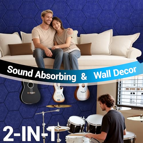 Image of Acoustic Panels, Magrowill 12-Pack Soundproof Wall Panels 14 X 12 X 0.4 Inches, Sound Absorbing Panels with Full Self-Adhesive, Interior Wall Decor Felt Tiles Board