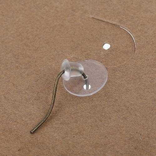 Moud Jewels Ear Buttons for Earrings (200 Pcs) | Earring Back Button Support | Invisible Ear Lobe Support | Earring Stopper Back Button for Droopy Earrings (Clear (No Colour-Tansparent))