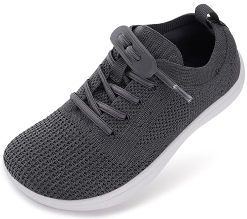 Image of WHITIN Toddler /Little Kid Wide Barefoot Shoes | Slip on Zero Drop Minimalist Sneakers for Boys Girls | Adjustable No-Tie Lacing Design