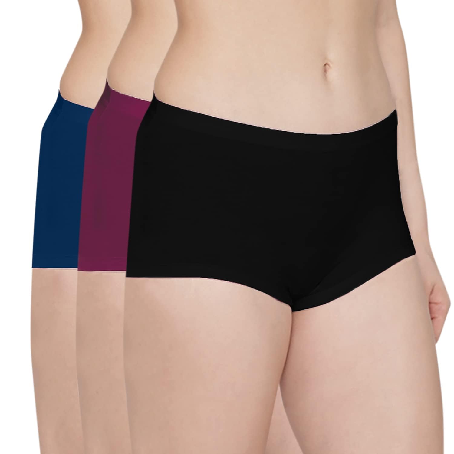 louryn koulyn Mid Rise Boyshorts Panties Pack of 3 | Panties for Women Combo Pack-picture-49