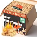 E500 Fire Starter - 400+pcs Natural Pine Fire Starters for Fireplace, Campfires, Fire Pit, BBQ, Pellet Stove, Wood, Pizza Oven - Chimney Charcoal Starter for Grill, 10lb Large Box, Quick Ignite