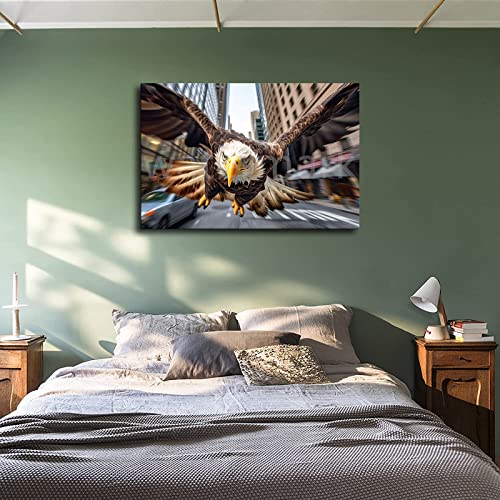 Manhattan Street Falcon Animal Poster Canvas Wall Art Poster Picture Canvas Painting Posters Prints Pictures For Living Room Bedroom Decor (Framed,24×36Inch) #TOP4
