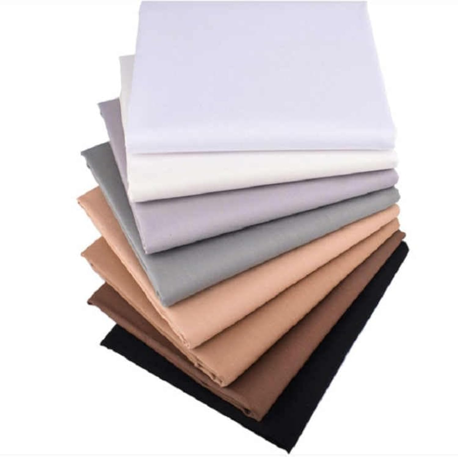 CraftsFabrics Bulk Wholesale Pre-cut Cotton Craft Fabric - 40*50cm Solid Color Fat Quarter Bundles for Twill Patchwork Quilting - 8pcs/lot DIY Sewing Decoration Art Handwork