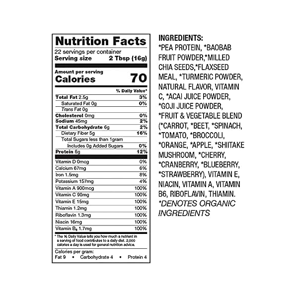 BetterBody Foods Organic Antioxidant Fruit and Fiber Superfood Blend, 12.7 Ounce, Powder