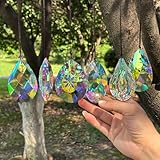 6Pcs Crystal Sun Catcher Prisms, Suncatchers for Windows Hanging, AB Colored Chandelier Crystals Prisms for Room Garden Rainbow Maker Pendants Home Decor