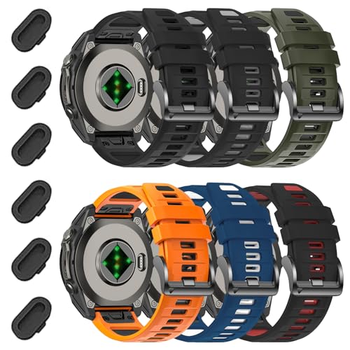 Image of 26mm Watchbands Compatible With Garmin Fenix 8 Pro /Quatix 8 51mm /Fenix 7X Pro /7X /6X Pro /6X /5X Plus /5X /3 HR,Silicone Quick-Fit Strap for tactix 8 51mm /7 pro /Enduro 3 2 /Descent Mk3i-51mm /Mk2i