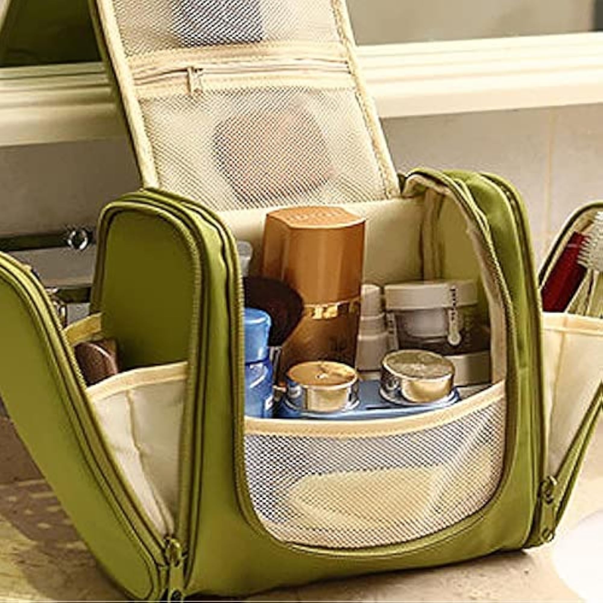 Set of 2 Portable Hanging Toiletry Organizer Bags