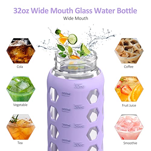 MUKOKO Glass Water Bottle, 32oz, Purple by MUKOKO - Used condition - Image 5