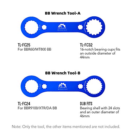BB Wrench Tool, Romacci Chave inglesa BB DUB para bicicleta Chave multifuncional para suporte inferi