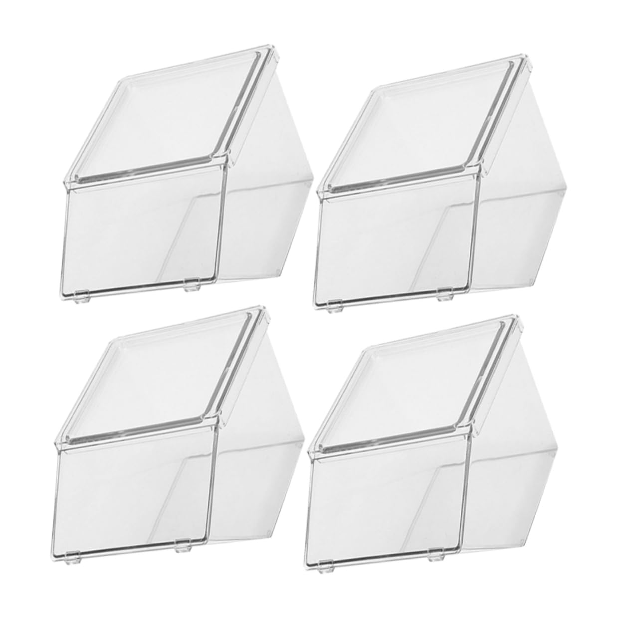 Unomor 4Pcs Tea Bag Organizer Acrylic Coffee Station Holder for Tea Bags Sugar Packets and Snacks Stylish Desktop Storage for Home and Office