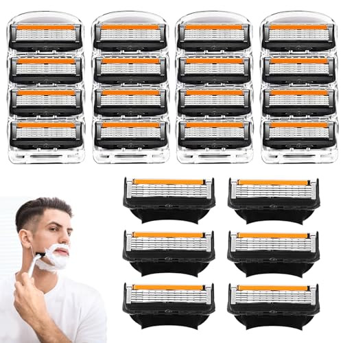 Recambios Fusion 5 Cuchillas, 24Piezas Fusion 5 Cuchillas de Afeitar, Maquinillas Cuchillas Afeitar Recambios Hombre Compatible con Fusion 5 Regalos para Papá y Novio
