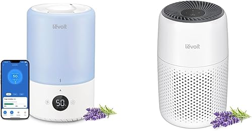 LEVOIT Humidificador inteligente (Dual 200S) y purificador de aire (Core Mini) paquete para dormitorio y hogar
