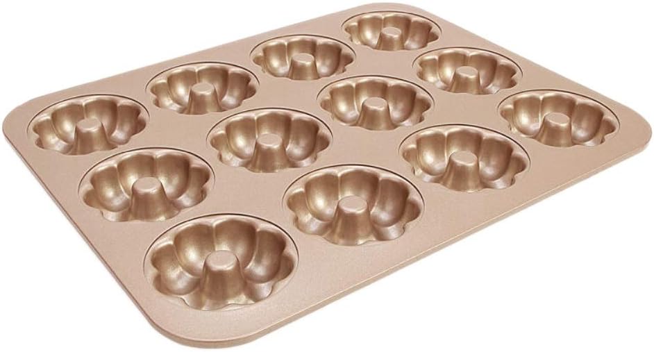 12-Cup [Non-Stick] Metallic Halloween Pumpkin Shape Muffin Pan Mold Butter Cake Cookies Biscuit Pastry Baking Tin - Special Halloween Gift for Boys, Girls & Kids