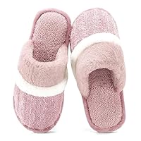 GOEWY Hausschuhe Damen Herren Winter Plüsch Wärme Pantoffeln Weiche Flache Memory Foam Home Rutschfeste Slippers(Rosa,42/43EU)