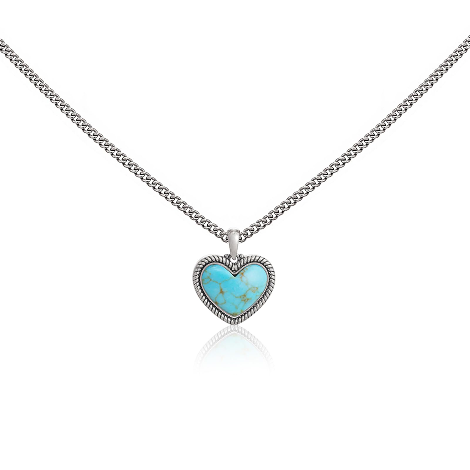 Montana West Wrangler Heart Turquoise Pendant